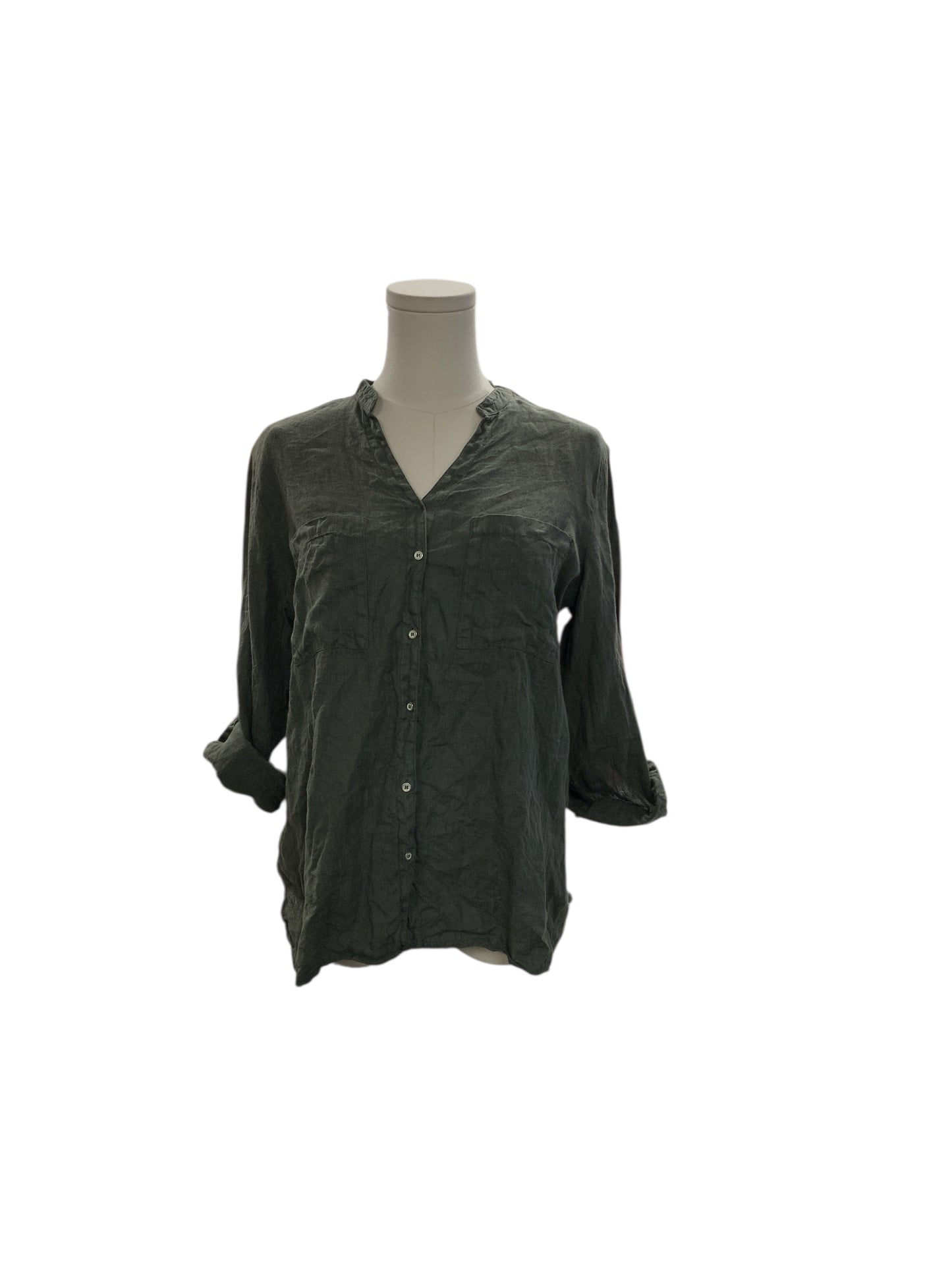 Zara Women's Shirt Spruce Linen M