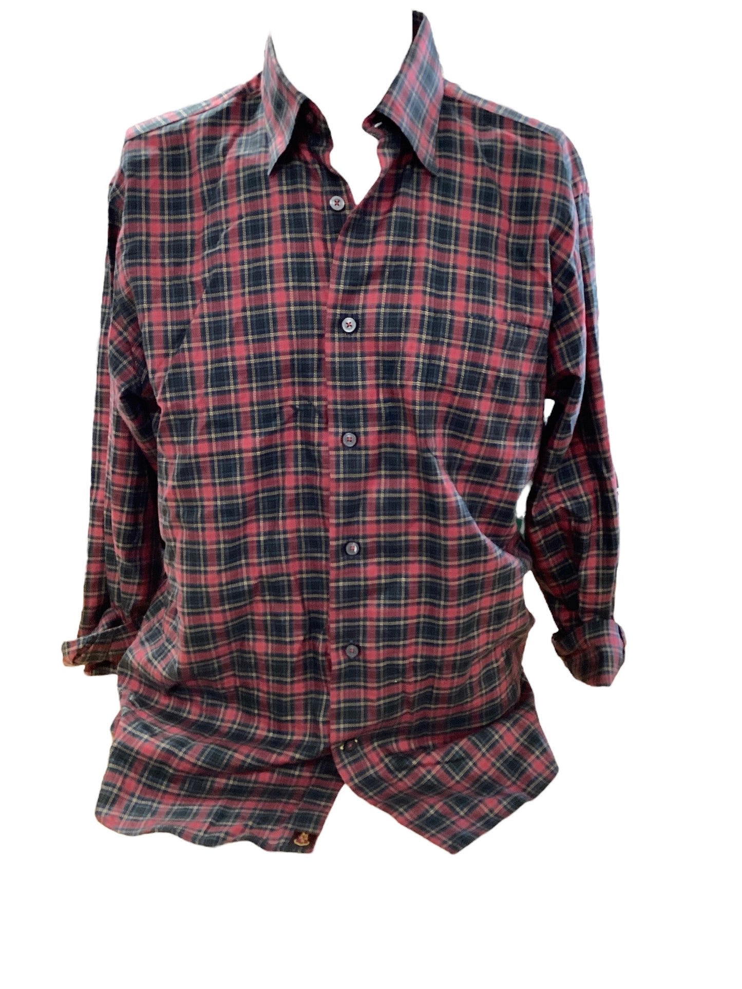 Robert Talbott Men’s Red Plaid Shirt M