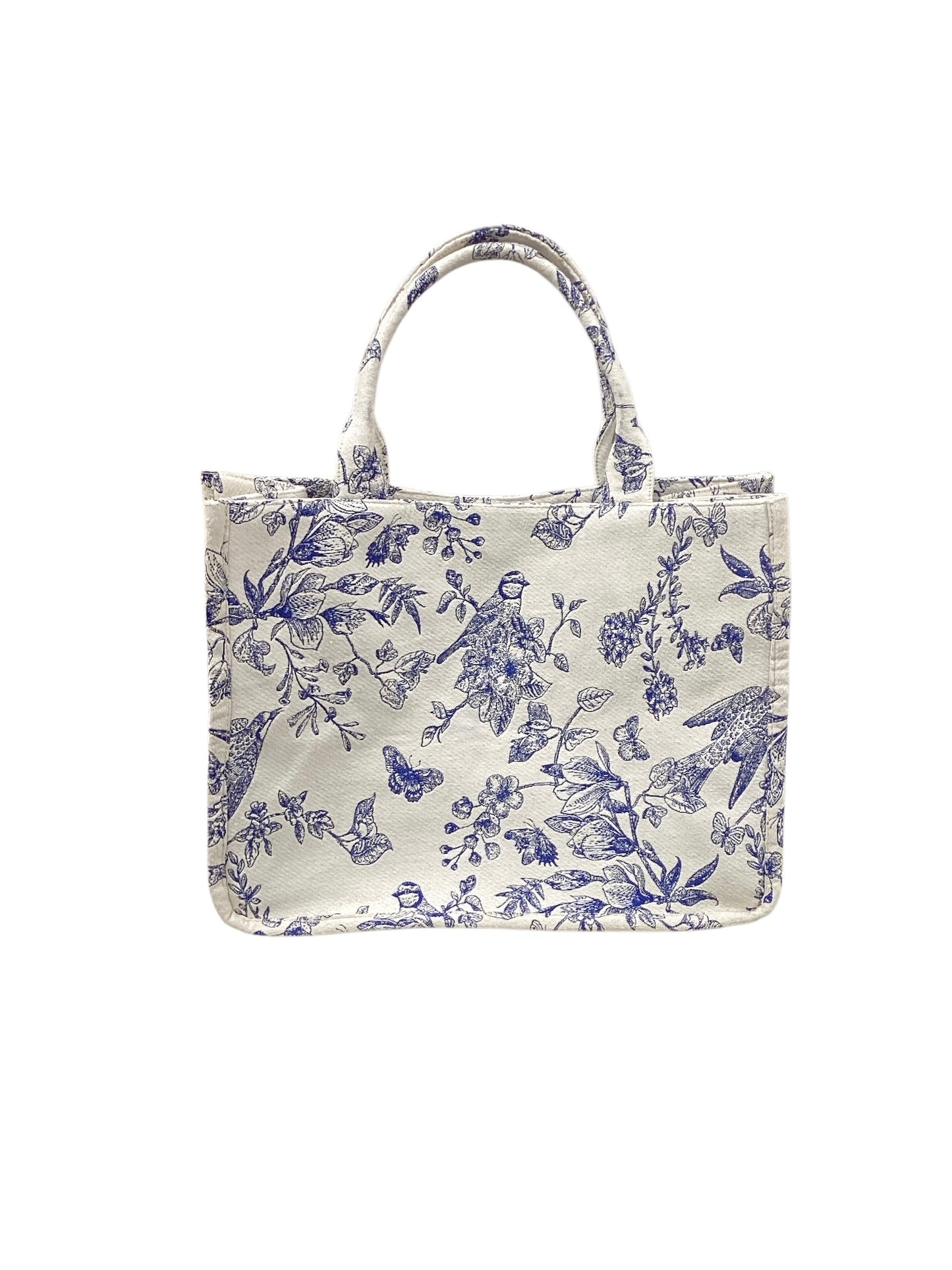 Floral Embroidered Canvas Tote Bag