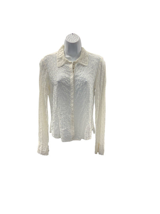 Johnny Was Women's Blouse White Embroidered M