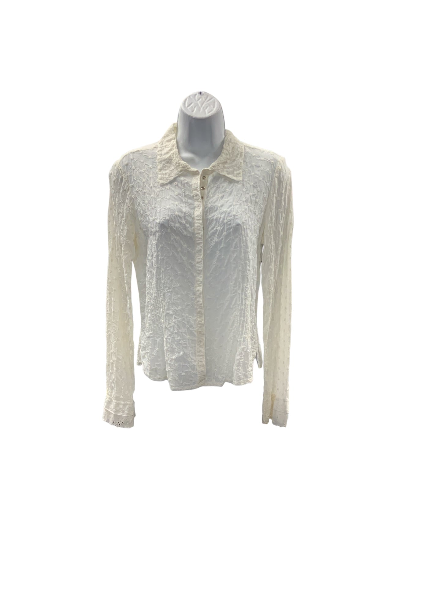 Johnny Was Women's Blouse White Embroidered M