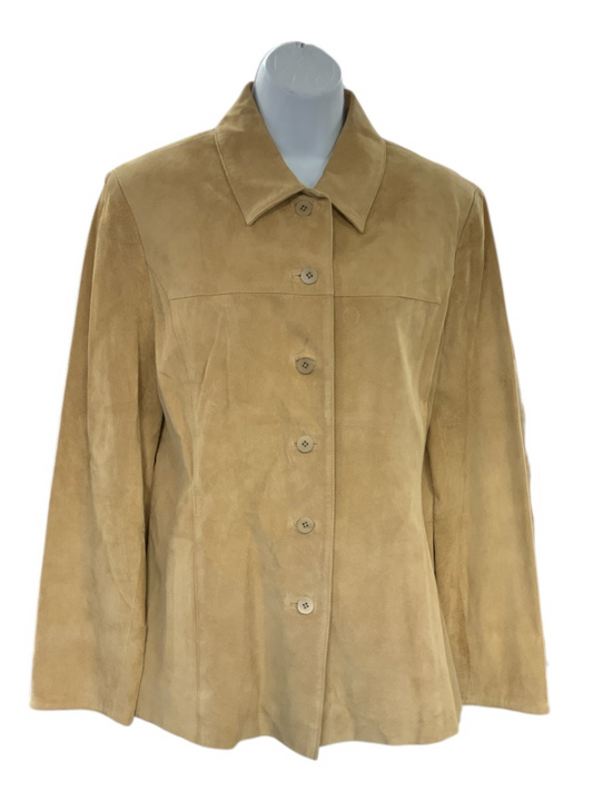 NWT Kate Hill Women's Suede Jacket Camel L