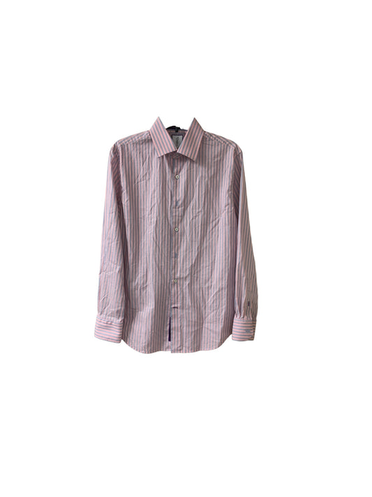 Robert Graham Men's Shirt Pink Stripe 16M/L
