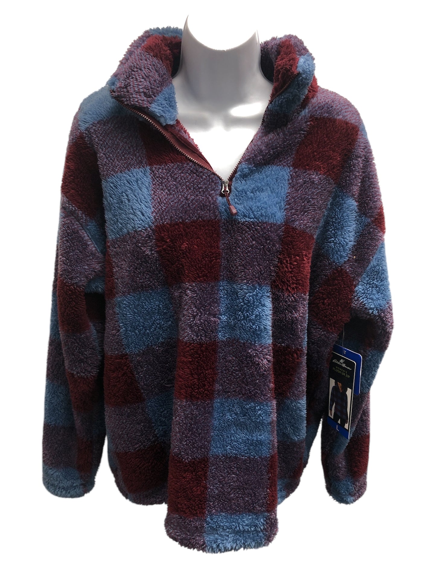NWT Eddie Bauer Women's Zip Fleece Blue L