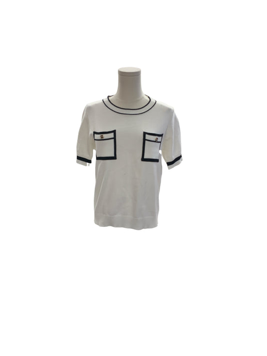 Paige Flynn Women's Sweater Cream Black S