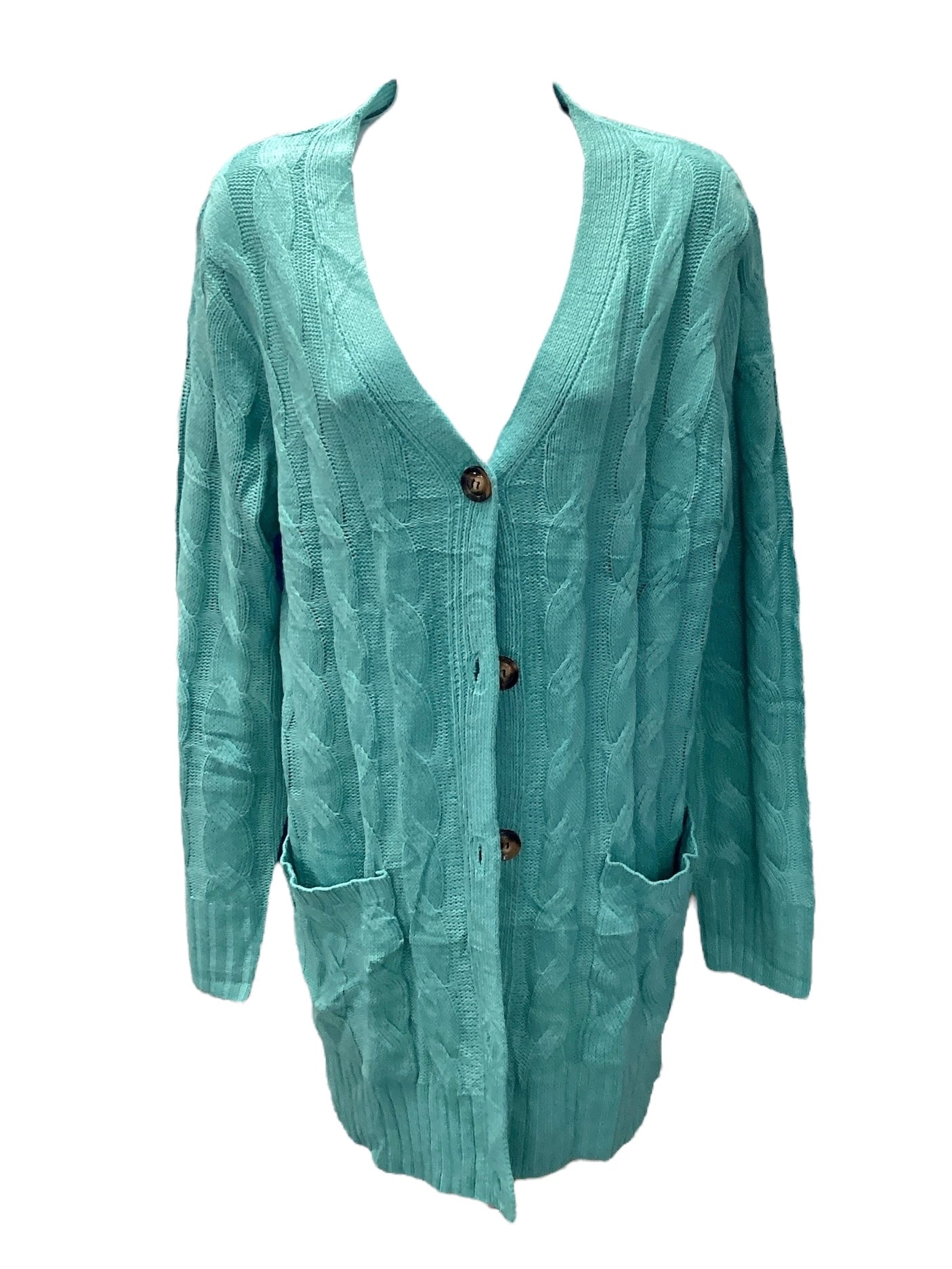 NWT Zesica Women’s Turquoise Cardigan L