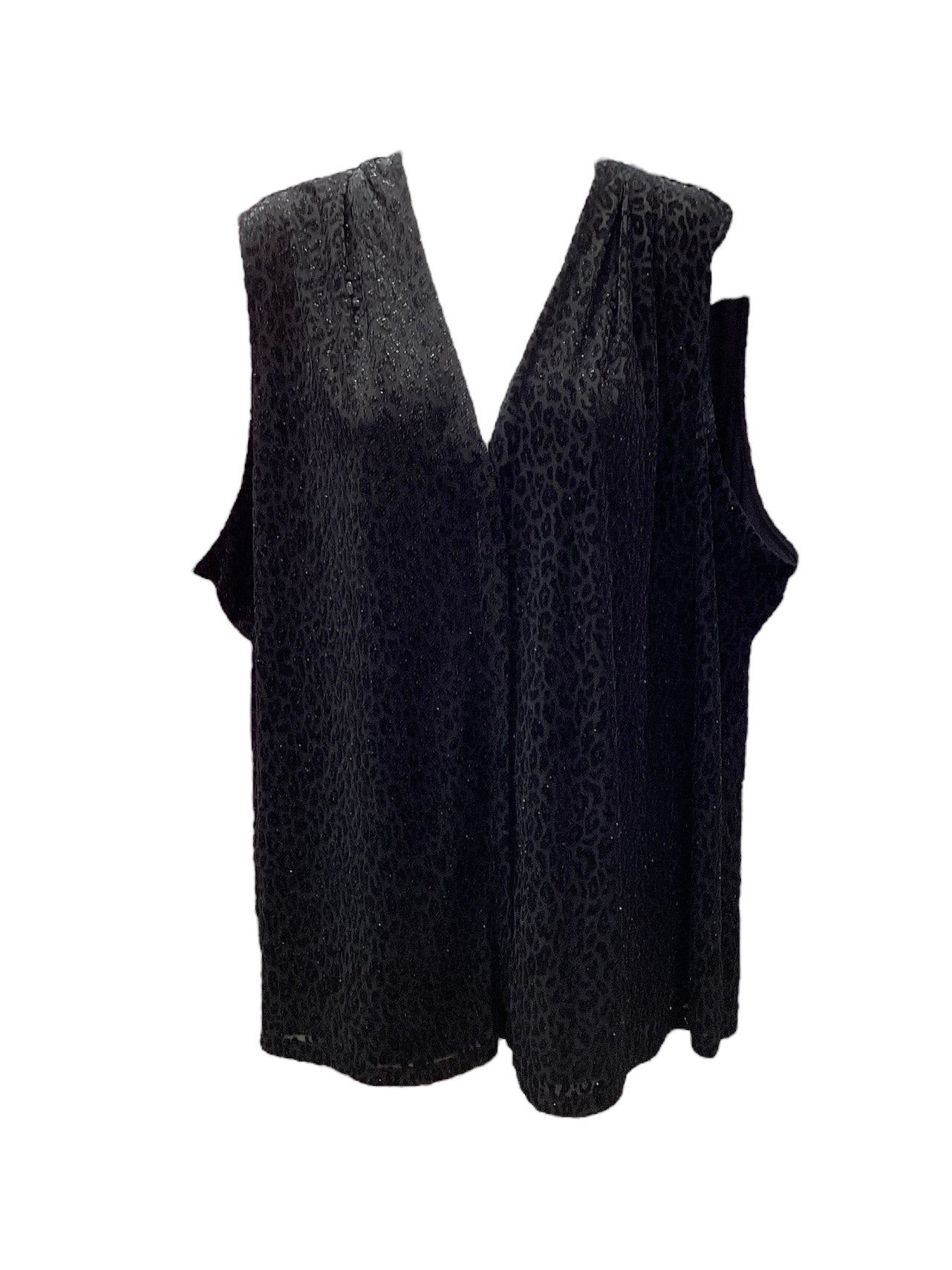 NWT Calvin Klein Women's Blouse Black Velour 3X