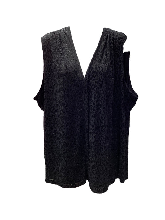 NWT Calvin Klein Women's Blouse Black Velour 3X