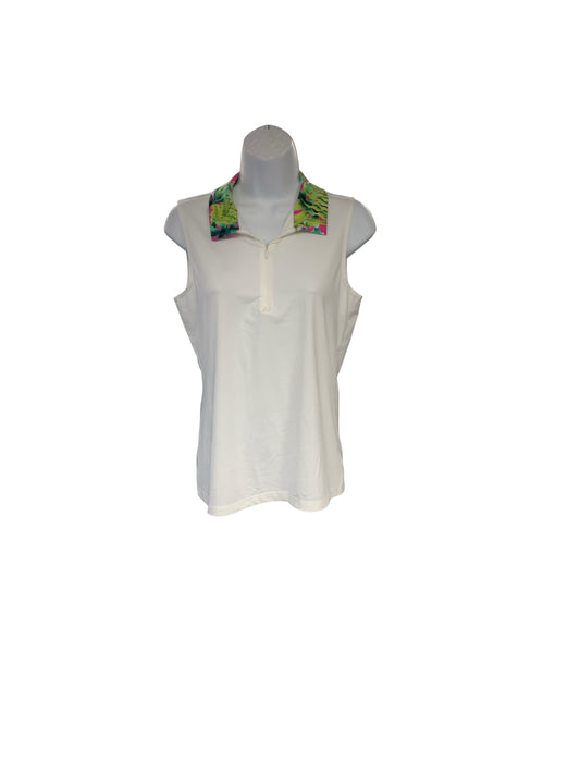 Tommy Bahama Women's 1/2 Zip Golf White/Pink M