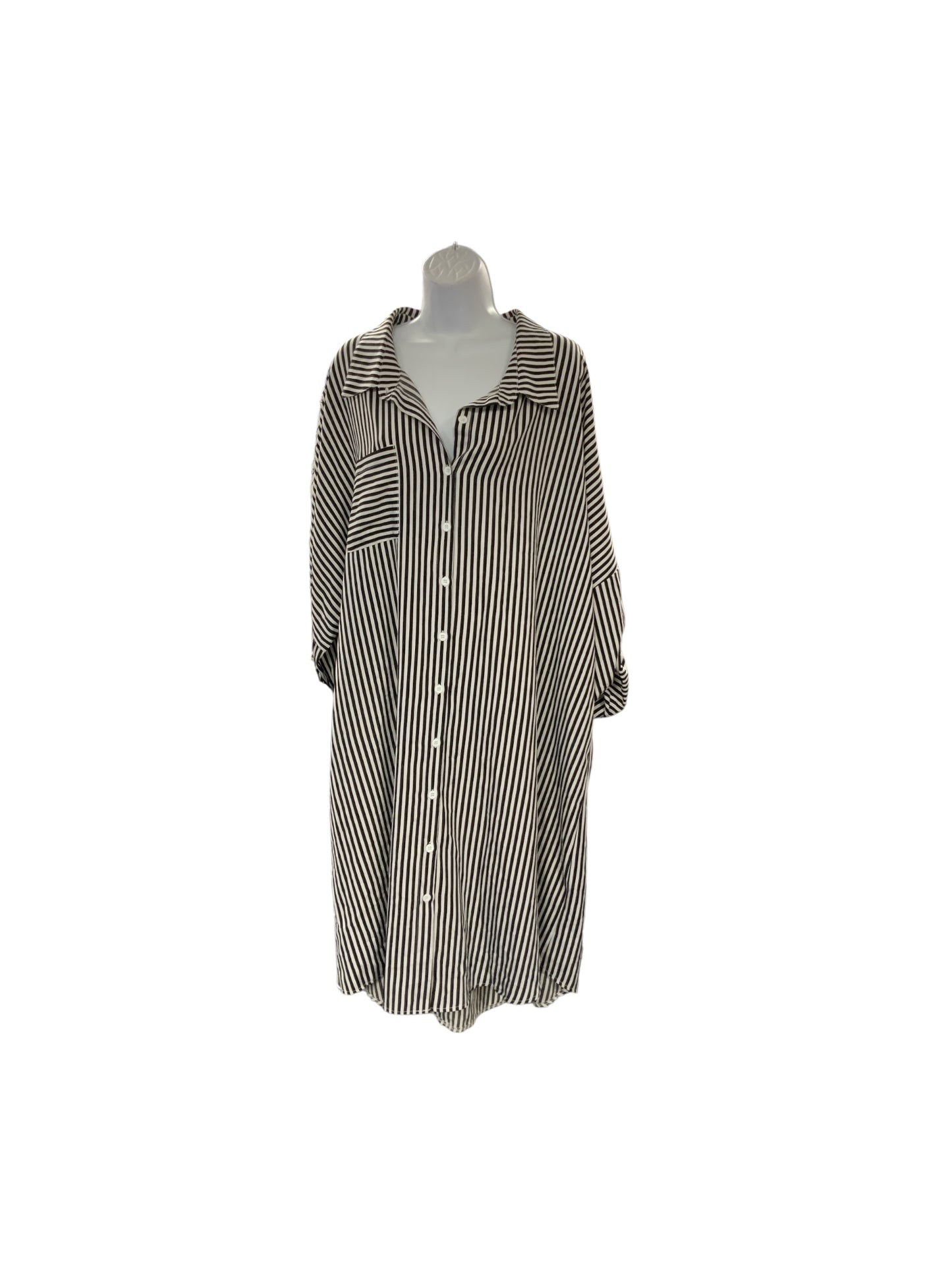 Shein Curve Women's Dress Stripe Black 4XL