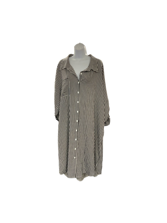 Shein Curve Women's Dress Stripe Black 4XL