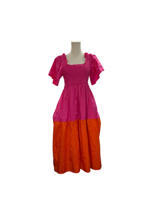 Crosby Mollie Burch Dress Pink/Orange M