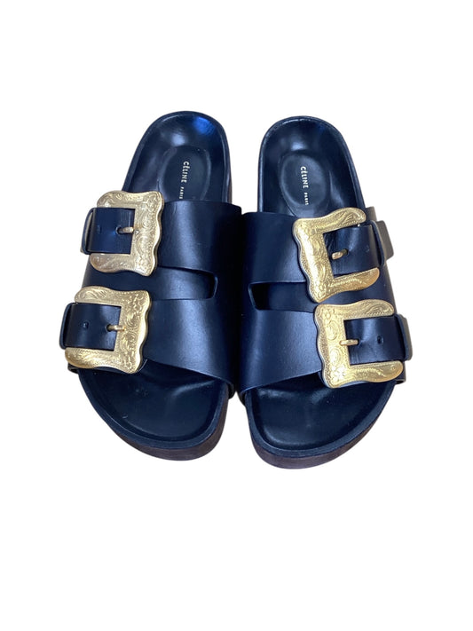 Celine Black Buckled Sandals 10