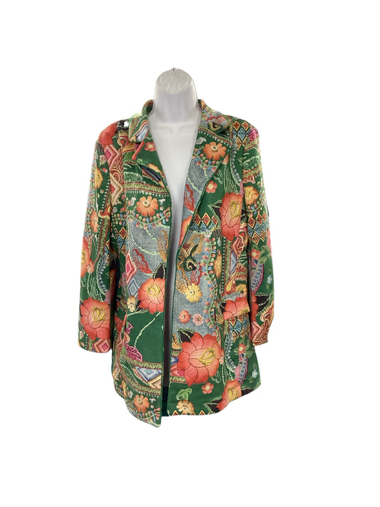Jayley Women's Coat Green Floral M