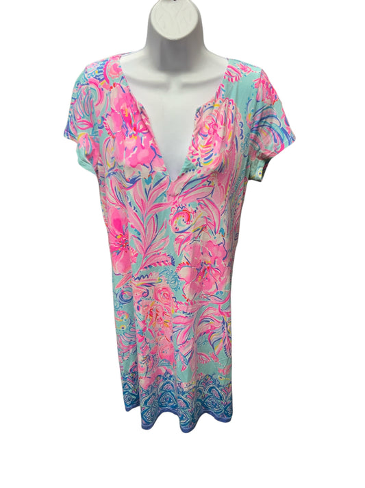 Lilly Pulitzer Women's V Neck Dress Blue L