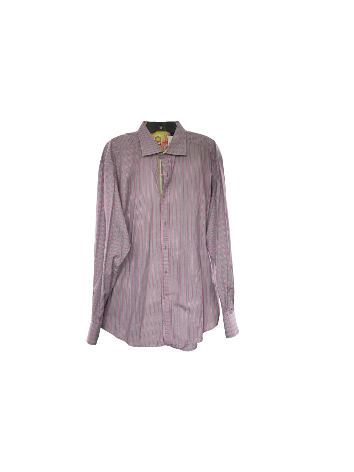 Robert Graham Men's Shirt Pink/Gray XL