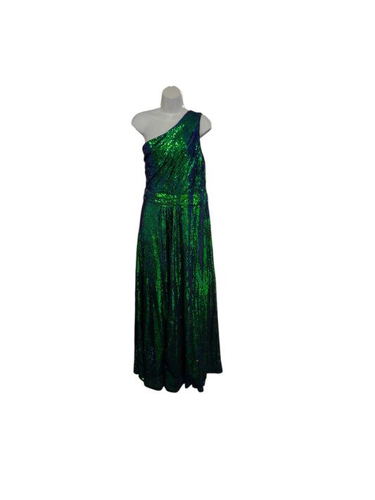 NWT Kate Kasin Women's Gown Emerald Sequin 18/XL