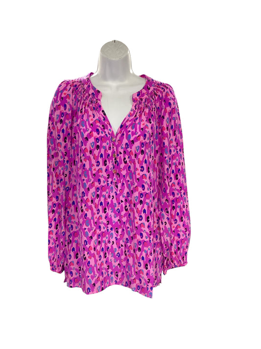 Lilly Pulitzer Women's Silk Blouse Fucshia L