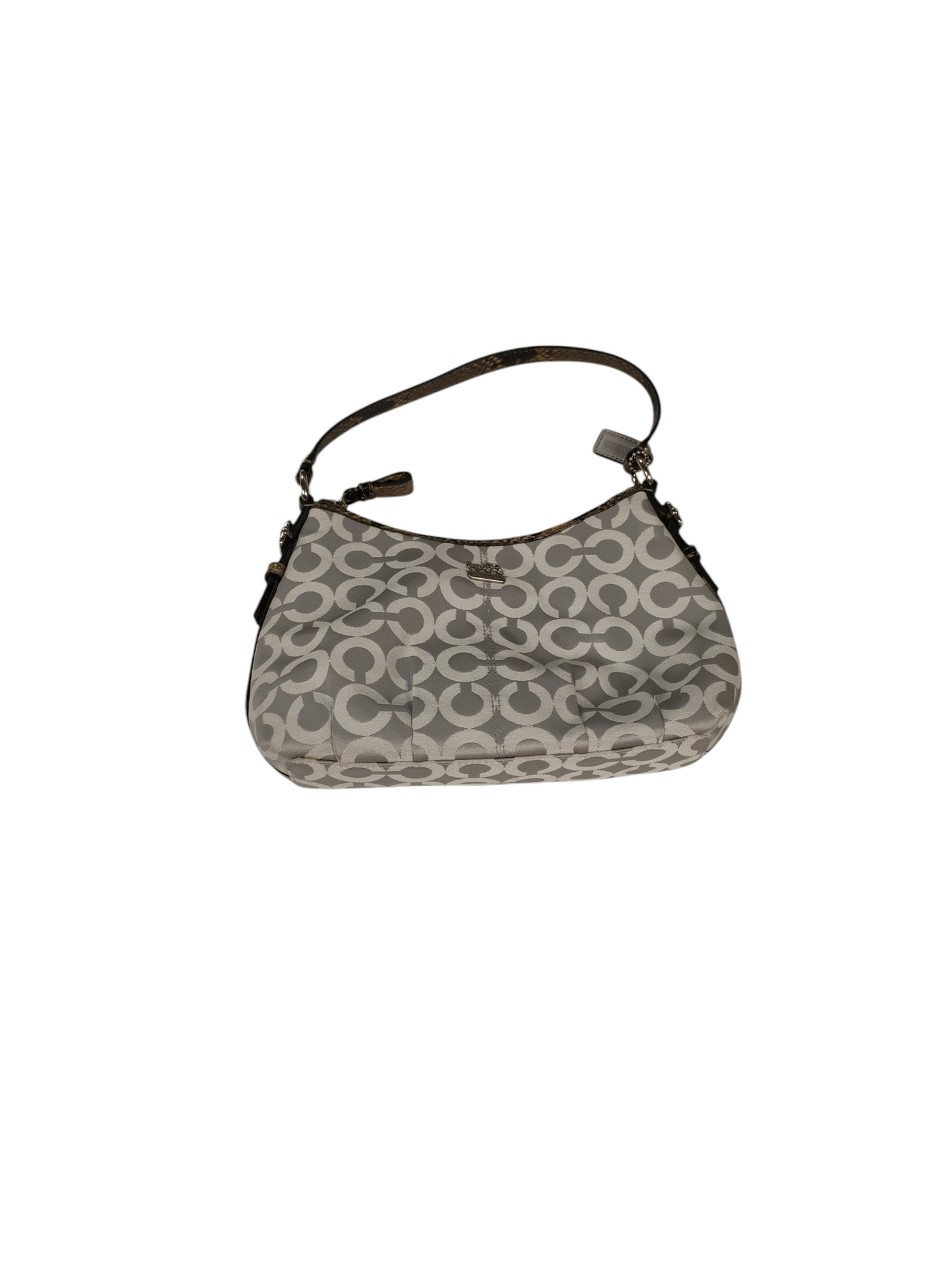 Coach Silver Logo Snake Skin Handbag