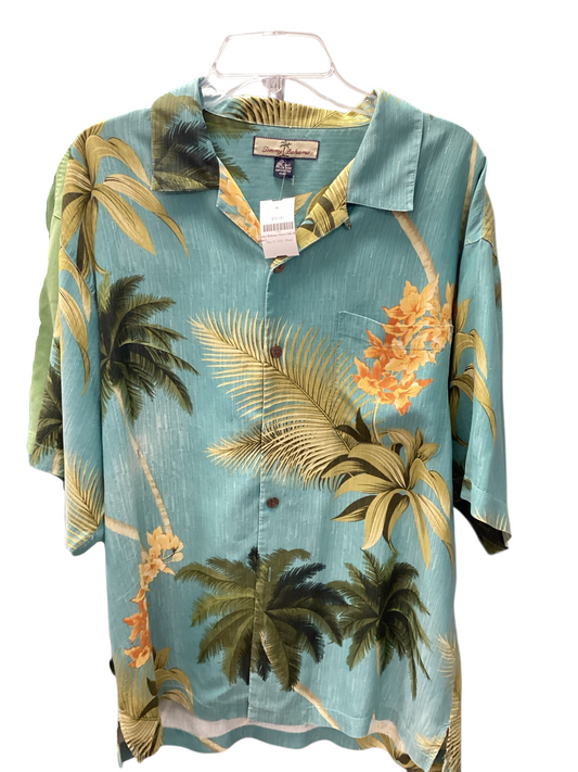 Tommy Bahama Men's Silk Shirt Aqua L