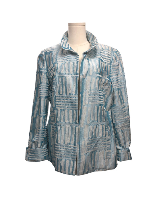 Nina Mclemore Women's Silk Jacket Blue 16