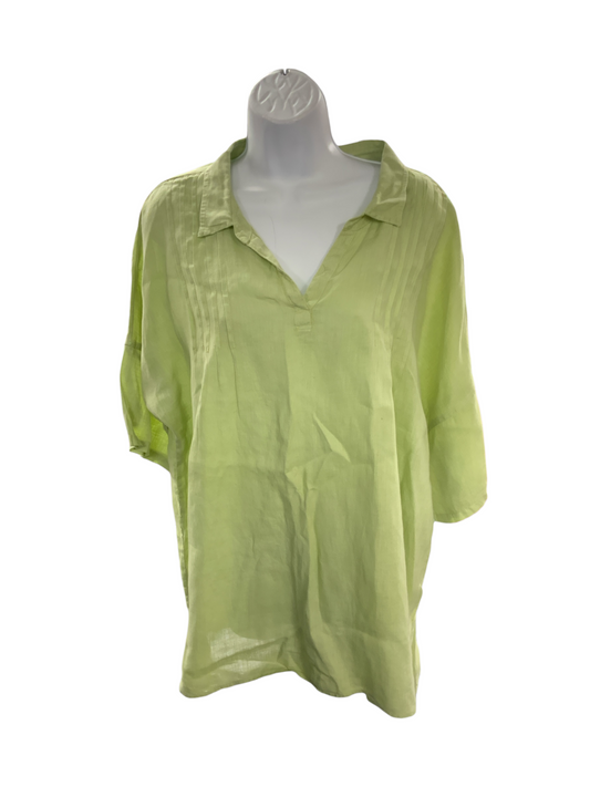 Match Point Women's Linen Tunic Celery 3X