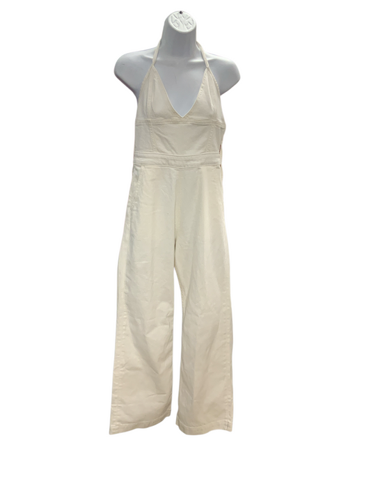 NWT Reformation Lennon Halter Jumpsuit White 2