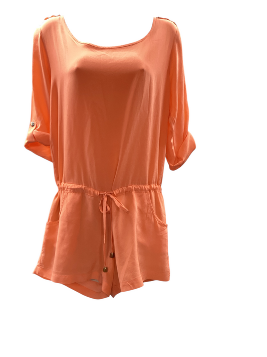 Amanda Uprichard Women's Silk Romper Coral P