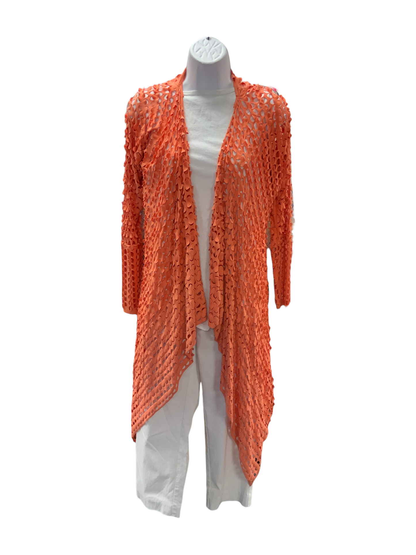 Linea Domani Women's Laser Cu Cardigan Salmon L