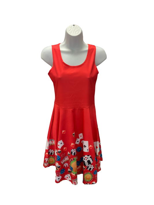 NEW CowCow Women's Dress Dragon Red M