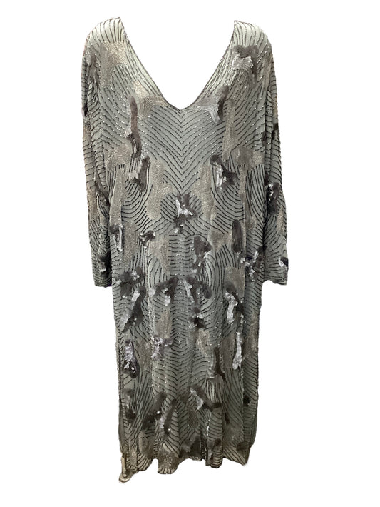 Jet Queen Women's Silk Bead Dress Gray 2X