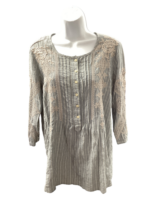 Johnny Was 3 J Women's Tunic Blue L/XL