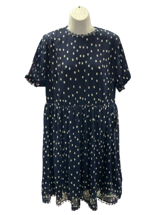NWT 1901 Women's Dot Dress Navy L
