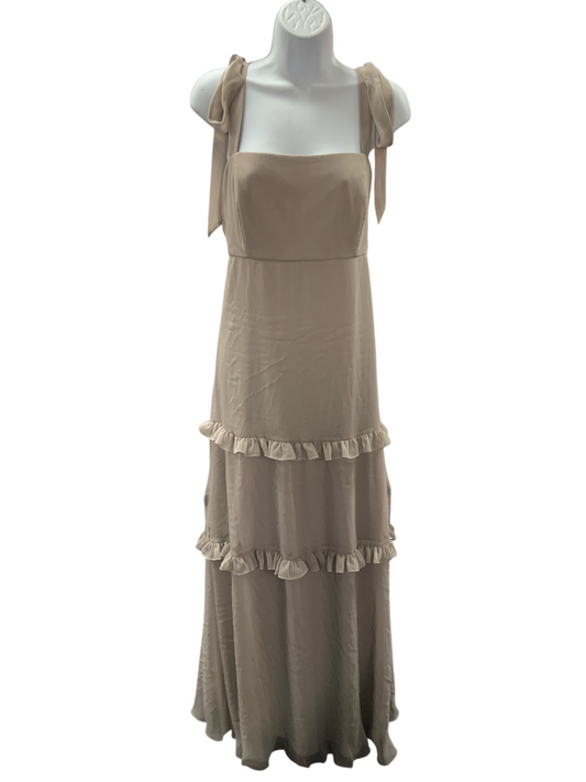 NWT After Six Women's Gown Taupe 14R