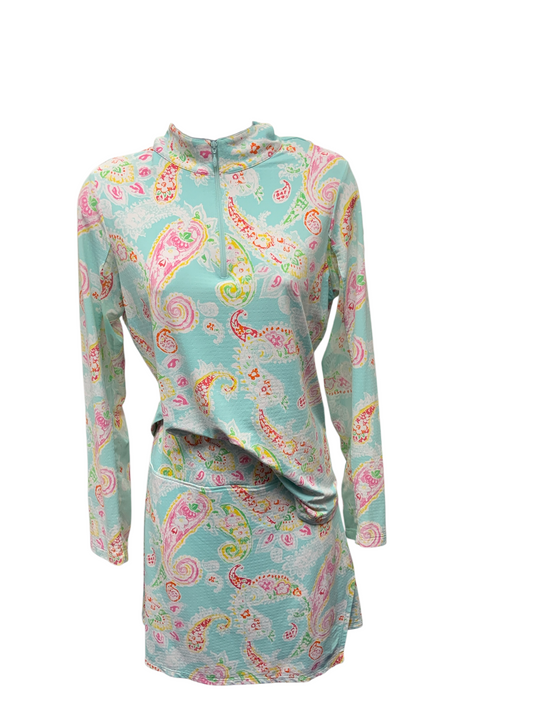 Ibkul Women's 2pc 1/2 Skort Aqua Set S/M