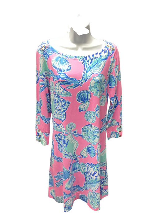 Lilly Pulitzer 3/4 Knit Dress Shell Pink L