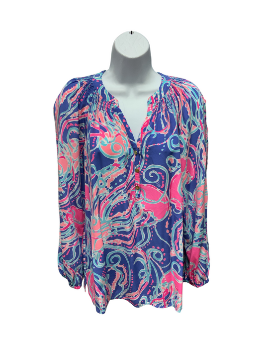 Lilly Pulitzer Women's Silk Blouse Octopus M