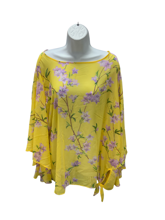 Susan Graver Women's Blouse Yellow 2X