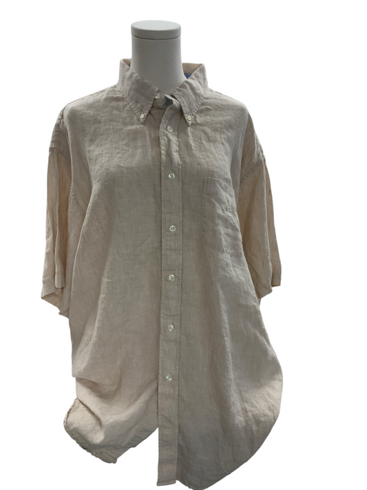 Brooks Brothers Men's Linen Shirt Khaki XL