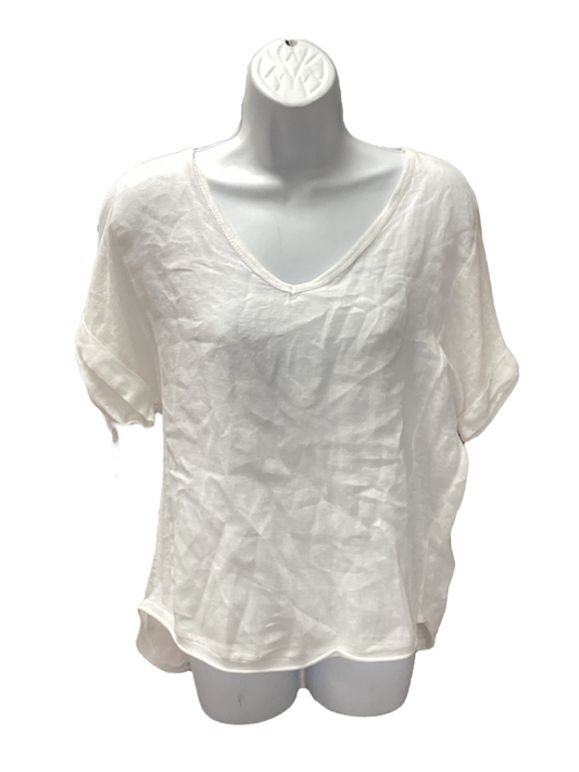Sofia Italy Women's Linen Blouse White XXL