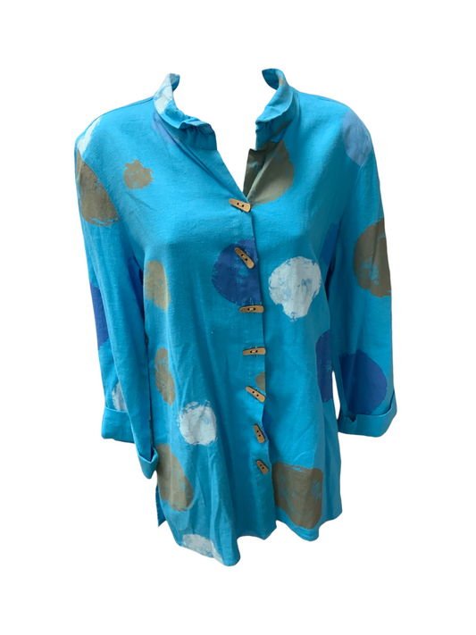 Ali Miles Linen Tunic Turq M