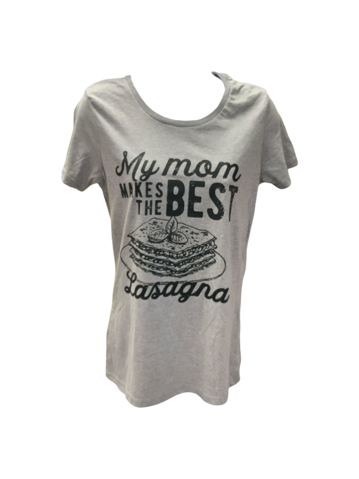 Crazy Dog Women's My Mom..Lasagna Tee Gray L