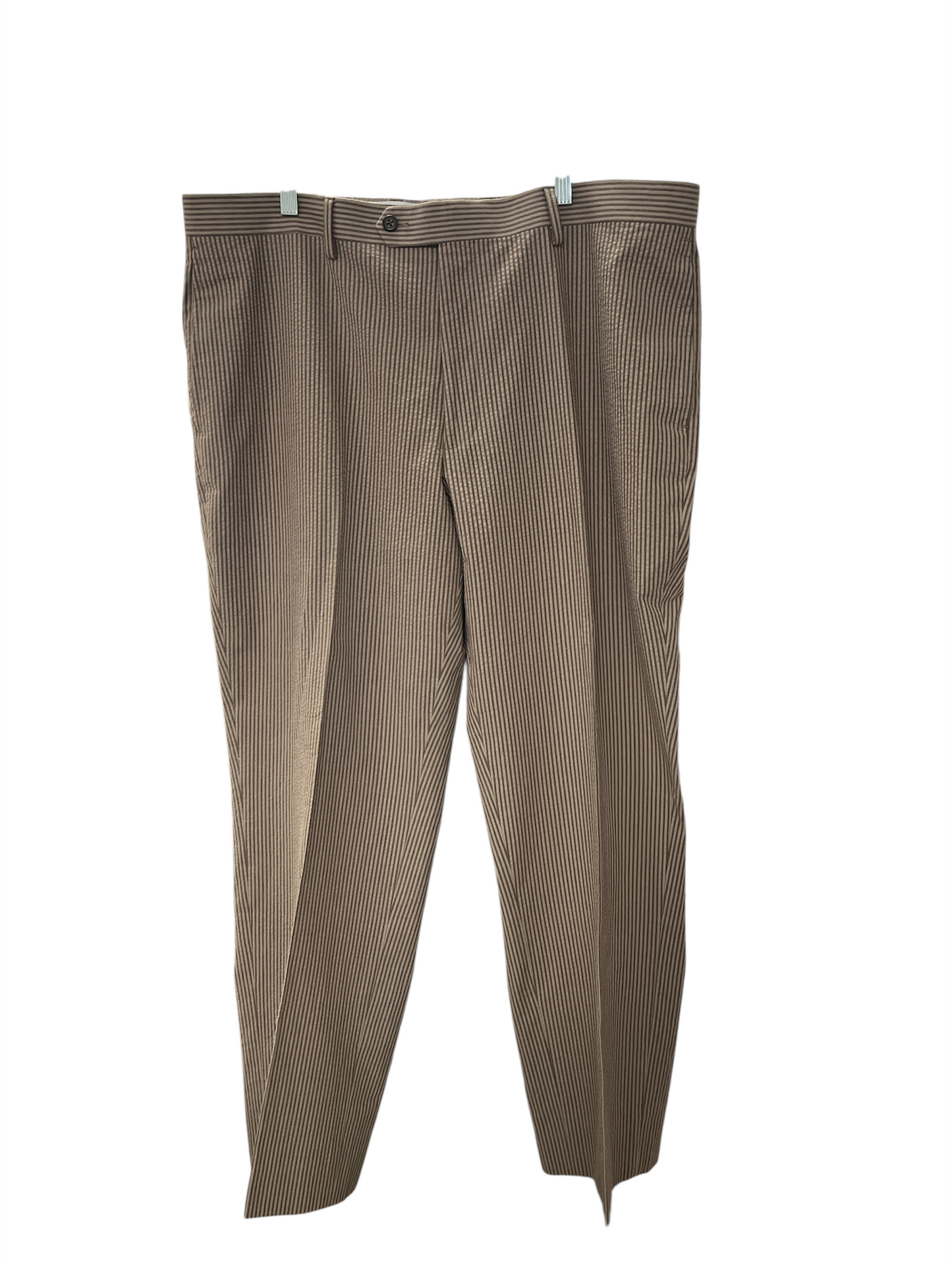 NWT Paul Frederick Men's 3pc Seersucker Suit Brown 44/40x32