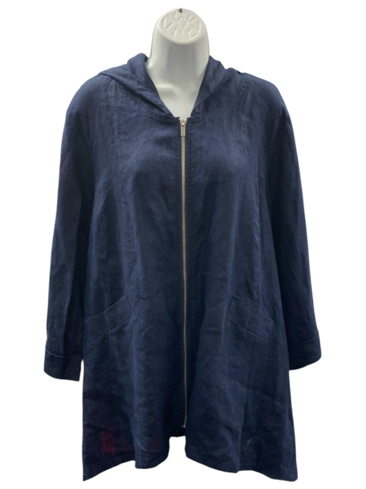 NWT For Cynthia Women's Linen Jacket Navy XL