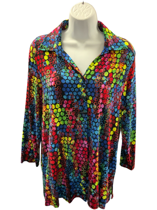 Ali Miles Women's Hex Shirt Multi M