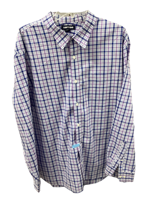 Lands End Men's Shirt Bl/Pur XXL