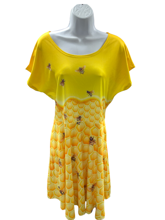 NEW Cow Cow Women's Bee Hive Dress Gold XL