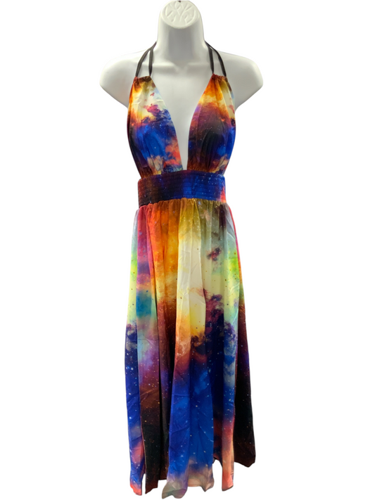 NEW Cow Cow Women's Night Sky Maxi Dress Multi L