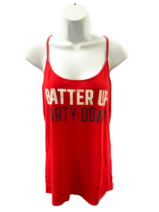 Pink Batter Up..Women's Tank Red M