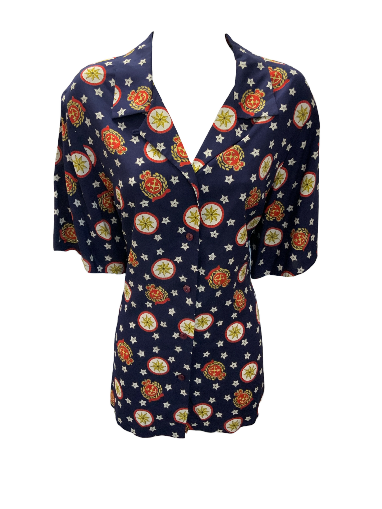 Pendelton Tall Women's Blouse Navy 8=M